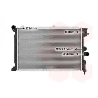 Radiateur, refroidissement du moteur VAN WEZEL 37002168 pour OPEL VECTRA 1.7 TD - 82cv