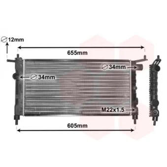 Radiateur, refroidissement du moteur VAN WEZEL 37002183 pour OPEL CORSA 1.4 i - 54cv