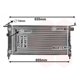 Radiateur, refroidissement du moteur VAN WEZEL 37002184 pour OPEL CORSA 1.4 i - 54cv