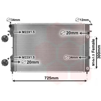Radiateur, refroidissement du moteur VAN WEZEL OEM 52463050