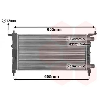 Radiateur, refroidissement du moteur VAN WEZEL OEM 1300173