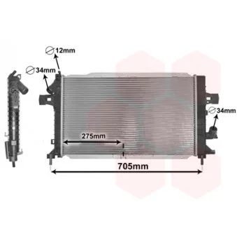 Radiateur, refroidissement du moteur VAN WEZEL 37002383 pour OPEL ASTRA 1.3 CDTI - 90cv