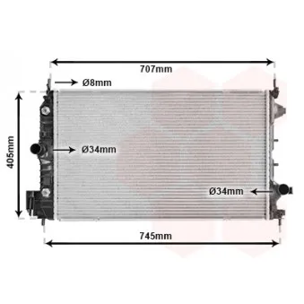 Radiateur, refroidissement du moteur VAN WEZEL OEM 1300412