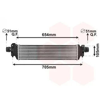 Intercooler, échangeur VAN WEZEL 37004664