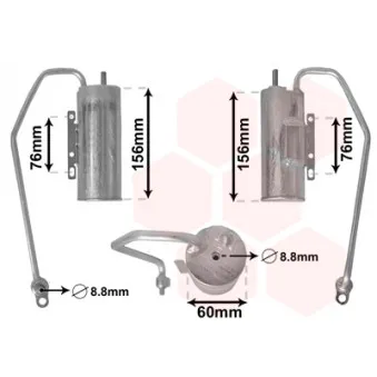 Filtre déshydratant, climatisation VAN WEZEL 3700D398