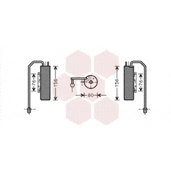 Filtre déshydratant, climatisation VAN WEZEL 3700D458