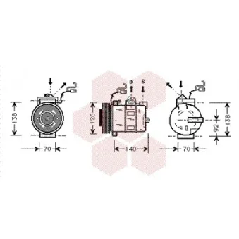 Compresseur, climatisation VAN WEZEL OEM 1854148