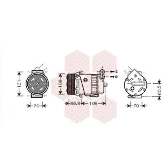 Compresseur, climatisation VAN WEZEL OEM 185412224422013
