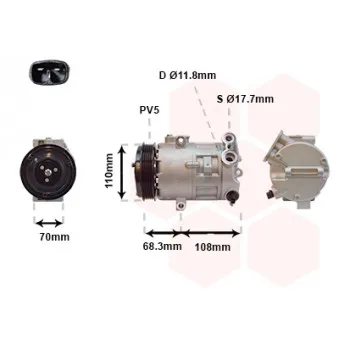 Compresseur, climatisation VAN WEZEL OEM 39006353