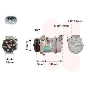 Compresseur, climatisation VAN WEZEL OEM 6854014