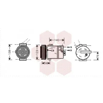 Compresseur, climatisation VAN WEZEL OEM 09225560