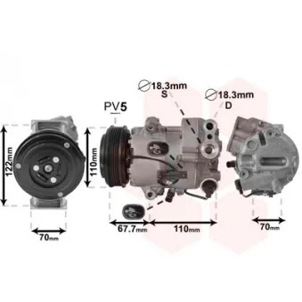 Compresseur, climatisation VAN WEZEL OEM 13377057
