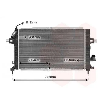 Radiateur, refroidissement du moteur VAN WEZEL 37012364 pour OPEL ASTRA 1.9 CDTI - 100cv