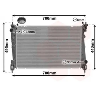Radiateur, refroidissement du moteur VAN WEZEL 37012702