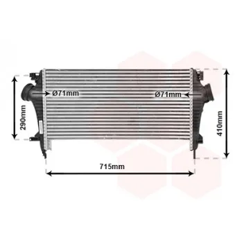 Intercooler, échangeur VAN WEZEL 37014707