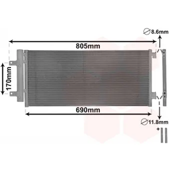 Condenseur, climatisation VAN WEZEL 37015705 pour OPEL ASTRA 1.4 Turbo - 150cv
