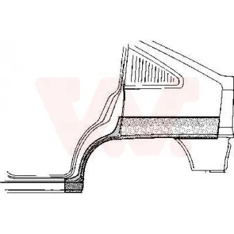 Panneau latéral arrière gauche VAN WEZEL 3730147