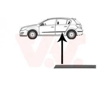 Baguette et bande protectrice, porte arrière gauche VAN WEZEL [3745405]