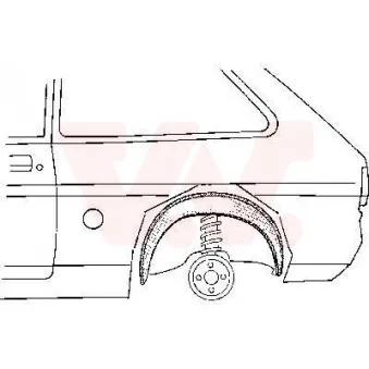 Passage de roue arrière gauche VAN WEZEL 3770445 pour MERCEDES-BENZ ATEGO 2 1.2 S - 55cv