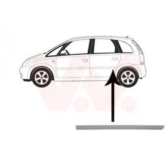 Baguette et bande protectrice, porte arrière gauche VAN WEZEL [3781425]