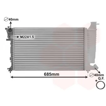 Radiateur, refroidissement du moteur VAN WEZEL 40002137 pour CITROEN XSARA 1.8 i Aut. - 101cv