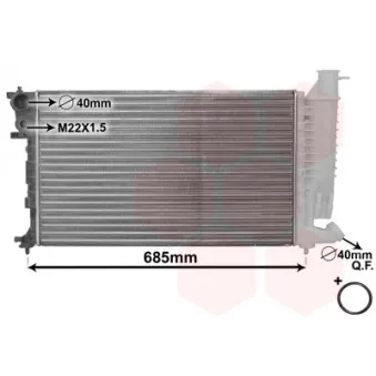 Radiateur, refroidissement du moteur VAN WEZEL 40002141