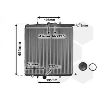 Radiateur, refroidissement du moteur VAN WEZEL OEM 133037