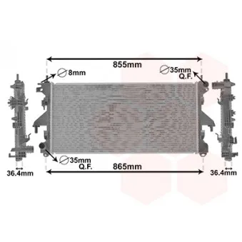 Radiateur, refroidissement du moteur VAN WEZEL OEM 1614156780