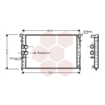 Radiateur, refroidissement du moteur VAN WEZEL [40002339]