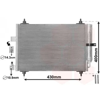 Condenseur, climatisation VAN WEZEL 40005286 pour CITROEN C5 2.2 HDi - 163cv