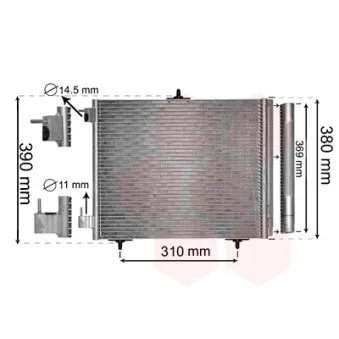 Condenseur, climatisation VAN WEZEL 40005295 pour CITROEN BERLINGO 1.6 HDi 90 - 90cv