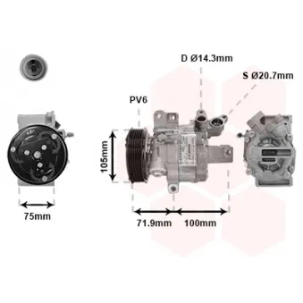 Compresseur, climatisation VAN WEZEL OEM 6453RJ