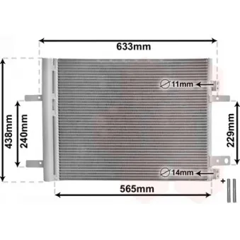 Condenseur, climatisation VAN WEZEL 40015700 pour CITROEN BERLINGO 1.5 BlueHDi 100 - 102cv