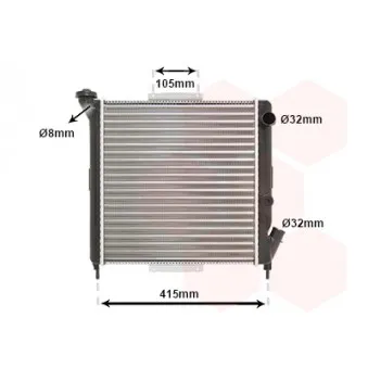 Radiateur, refroidissement du moteur VAN WEZEL 43002063