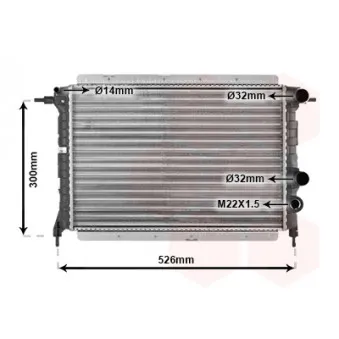 Radiateur, refroidissement du moteur VAN WEZEL 43002065