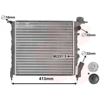 Radiateur, refroidissement du moteur VAN WEZEL 43002120 pour RENAULT CLIO 1.1 - 46cv