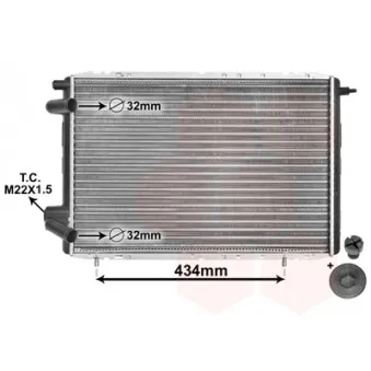 Radiateur, refroidissement du moteur VAN WEZEL OEM 7700809048