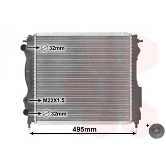 Radiateur, refroidissement du moteur VAN WEZEL 43002129 pour RENAULT CLIO 1.4 - 75cv