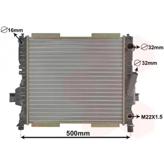 Radiateur, refroidissement du moteur VAN WEZEL OEM 7701038688