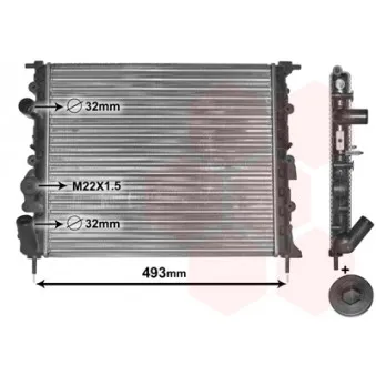 Radiateur, refroidissement du moteur VAN WEZEL 43002197 pour RENAULT MEGANE 1.6 LPG - 90cv