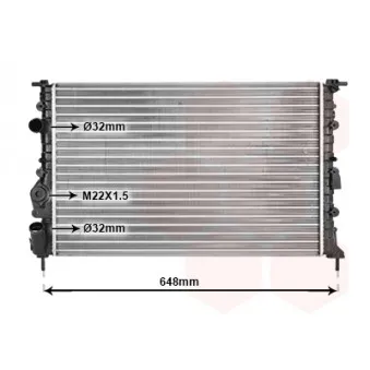 Radiateur, refroidissement du moteur VAN WEZEL 43002198 pour RENAULT SCENIC 1.8 4x4 - 116cv