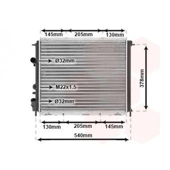 Radiateur, refroidissement du moteur VAN WEZEL 43002258 pour RENAULT CLIO 1.9 D - 54cv