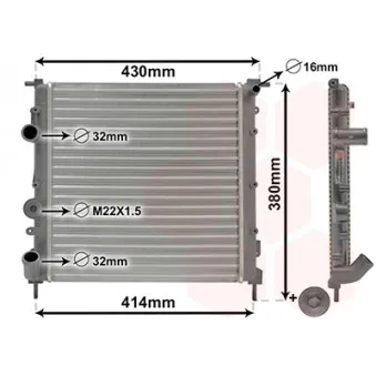 Radiateur, refroidissement du moteur VAN WEZEL OEM 7700430647