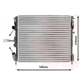 Radiateur, refroidissement du moteur VAN WEZEL OEM 8200343476