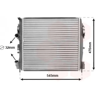 Radiateur, refroidissement du moteur VAN WEZEL 43002325 pour RENAULT KANGOO 1.5 DCI - 68cv