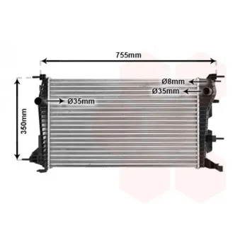 Radiateur, refroidissement du moteur VAN WEZEL OEM 214100068R