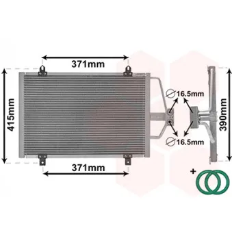 Condenseur, climatisation VAN WEZEL 43005201 pour RENAULT MEGANE 1.6 i - 75cv