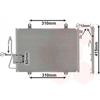 Condenseur, climatisation VAN WEZEL 43005232 pour RENAULT CLIO 1.9 D - 64cv