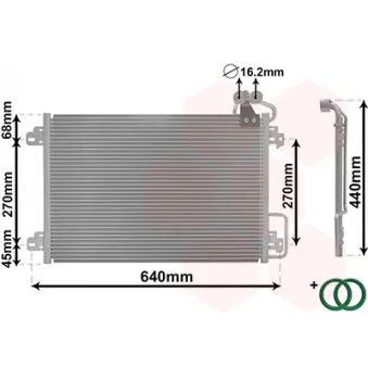 Condenseur, climatisation VAN WEZEL 43005273 pour RENAULT SCENIC 1.6 16V - 107cv