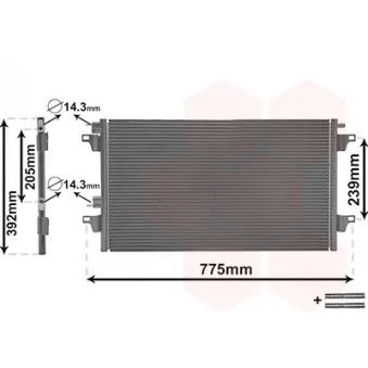 Condenseur, climatisation VAN WEZEL 43005280 pour RENAULT LAGUNA 1.6 - 103cv